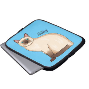 Capa Para Notebook Ilustração de desenho animado de gato siamês