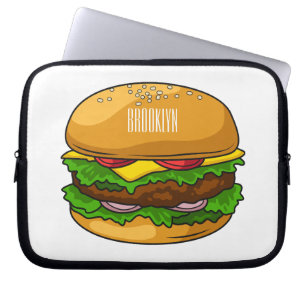 Capa Para Notebook Ilustração de desenho animado de hambúrguer