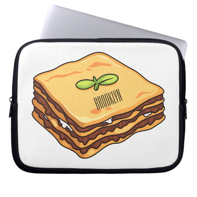 Capa Para Notebook Ilustração de desenho animado de Lasagna (Frente)