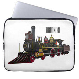 Capa Para Notebook Ilustração de desenho animado de locomotiva a vapo