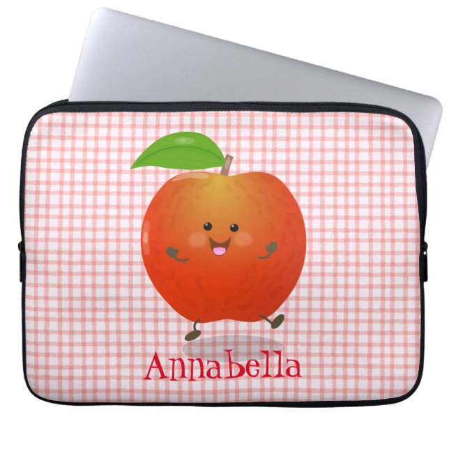 Capa Para Notebook Ilustração de desenho animado de maçã dançante (Frente)