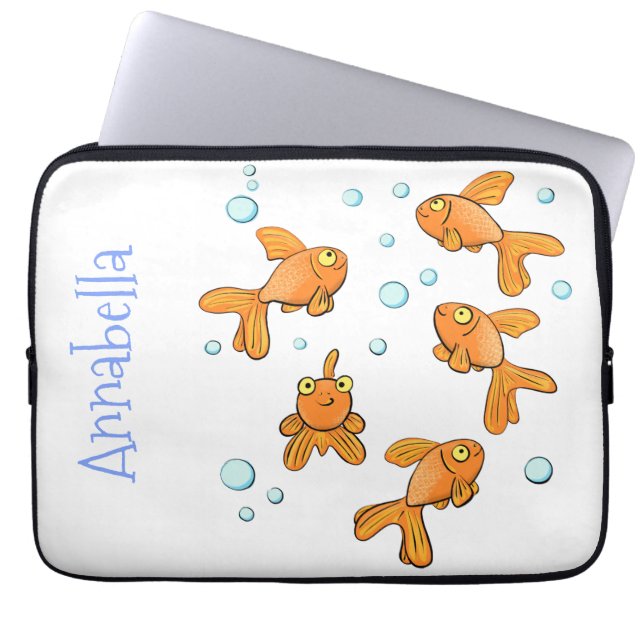 Capa Para Notebook Ilustração de desenho animado de peixe-dourado-lar (Frente)