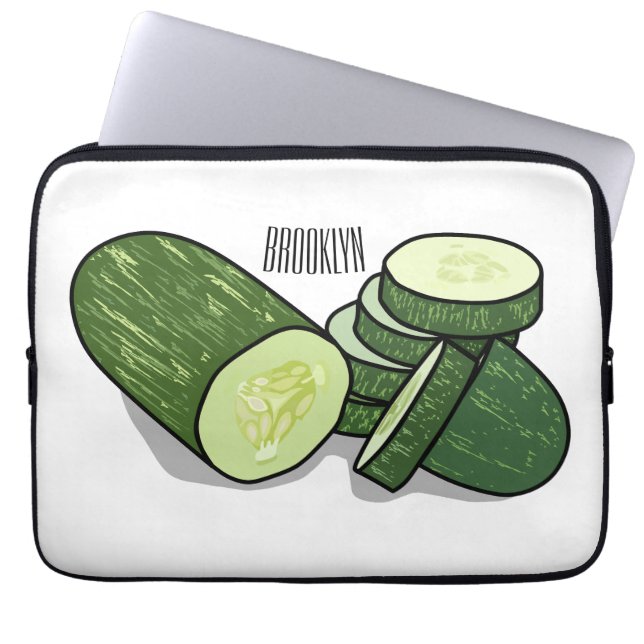 Capa Para Notebook Ilustração de desenho animado de pepino (Frente)