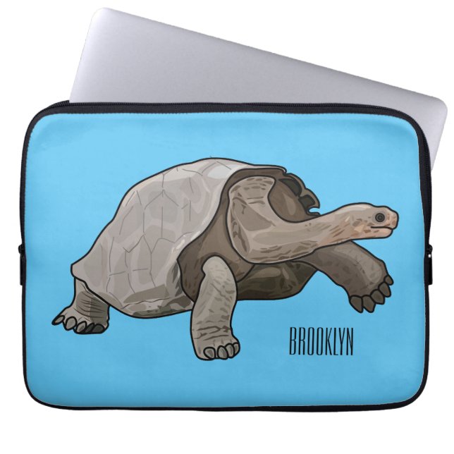 Capa Para Notebook Ilustração de desenho animado de tartaruga de Galá (Frente)