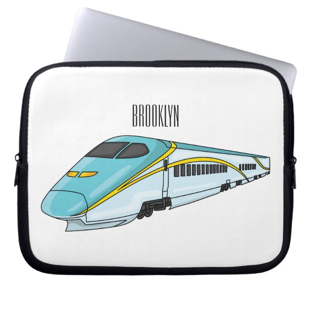 Capa Para Notebook Ilustração de desenho animado de trem de bala de a (Frente)