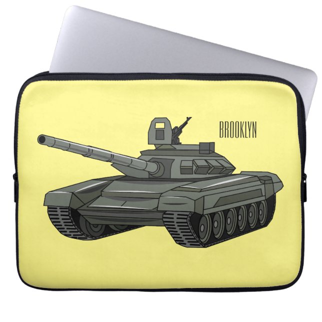 Capa Para Notebook Ilustração de desenho animado do Tanque (Frente)