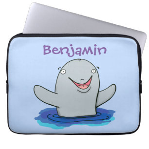 Capa Para Notebook Ilustração de desenho animado feliz e adorável