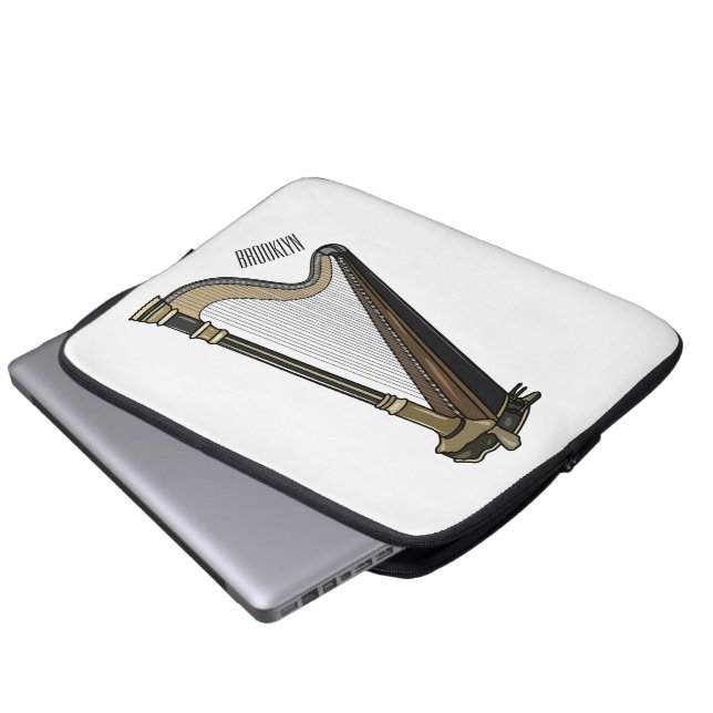 Capa Para Notebook Ilustração de desenho animado Harp (Frente Inferior)