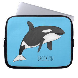 Capa Para Notebook Ilustração de desenho da baleia assassina