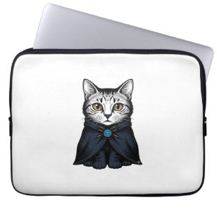 Capa Para Notebook Ilustração de Design de Retrato de Gato com Gravur