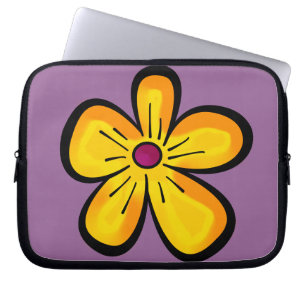 Capa Para Notebook Ilustração de Flor Amarela Fofa