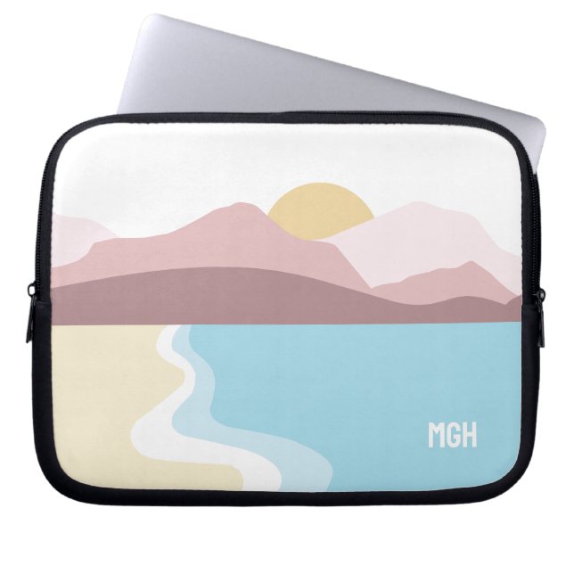 Capa Para Notebook Ilustração de Monograma Personalizado da Natureza (Frente)