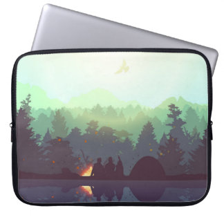 Capa Para Notebook Ilustração de Montanha da Floresta de Aventura de