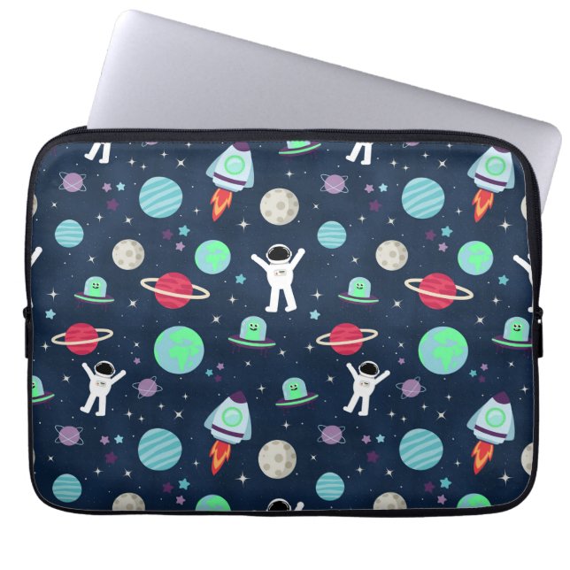 Capa Para Notebook Ilustração de padrão de espaço (Frente)