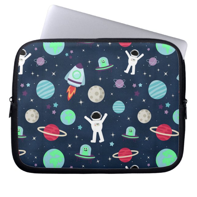 Capa Para Notebook Ilustração de padrão de espaço (Frente)