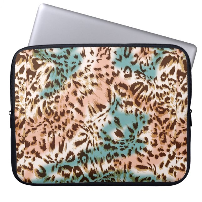Capa Para Notebook Ilustração de padrão leopardo, impressão animal (Frente)