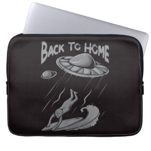 Capa Para Notebook ilustração de surfista alienígena ufo com voltar p