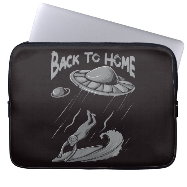 Capa Para Notebook ilustração de surfista alienígena ufo com voltar p (Frente)
