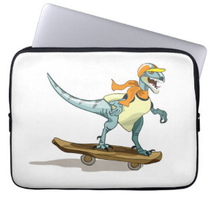 Capa Para Notebook Ilustração De Um Skate De Raptor.