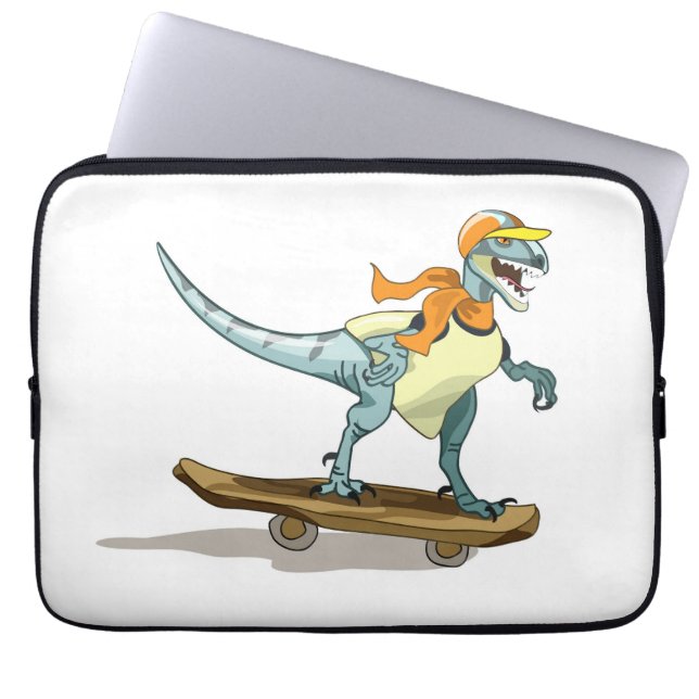 Capa Para Notebook Ilustração De Um Skate De Raptor. (Frente)