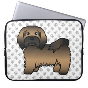 Capa Para Notebook Ilustração do Cão de Cartoon Bonito Brindle Havane