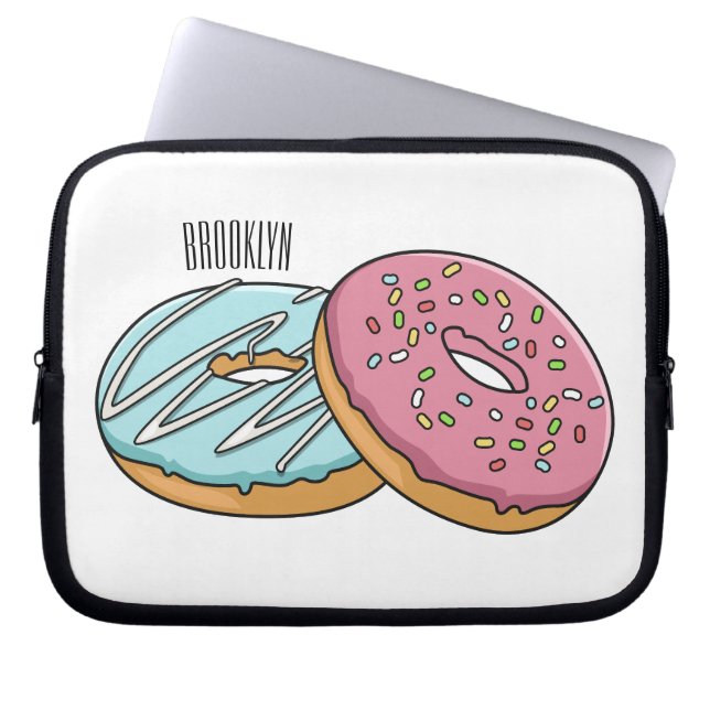 Capa Para Notebook ilustração do desenho animado de rosquinha (Frente)