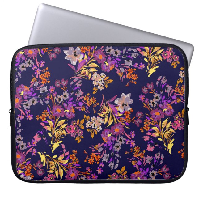 Capa Para Notebook Ilustração do padrão das flores (Frente)