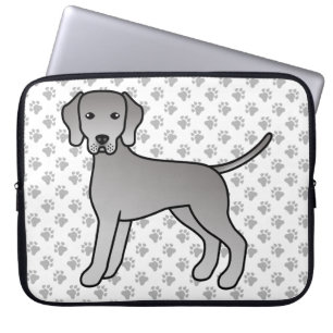 Capa Para Notebook Ilustração E Pinças De Cachorro Semimaraner