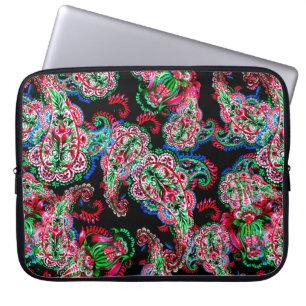Capa Para Notebook Ilustração floral de paisley de coloração aquo