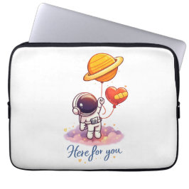 Capa Para Notebook Ilustração Fofa de Amor Espacial