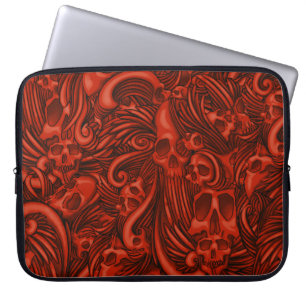 Capa Para Notebook Ilustração gótico voada do crânio