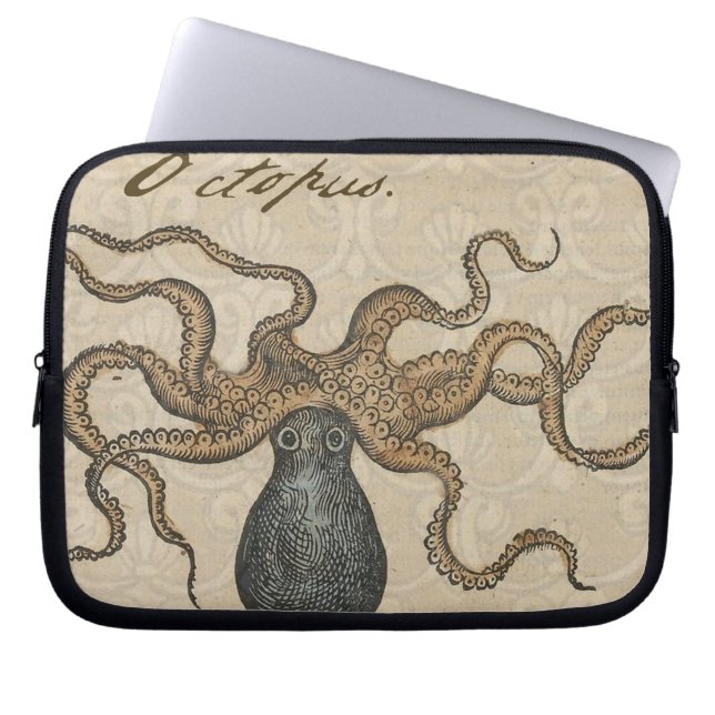 Capa Para Notebook Ilustração Octopus Kraken Vintage (Frente)