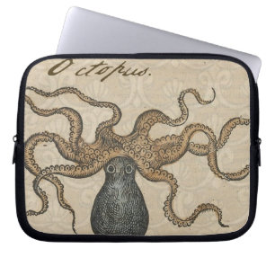Capa Para Notebook Ilustração Octopus Vintage Kraken