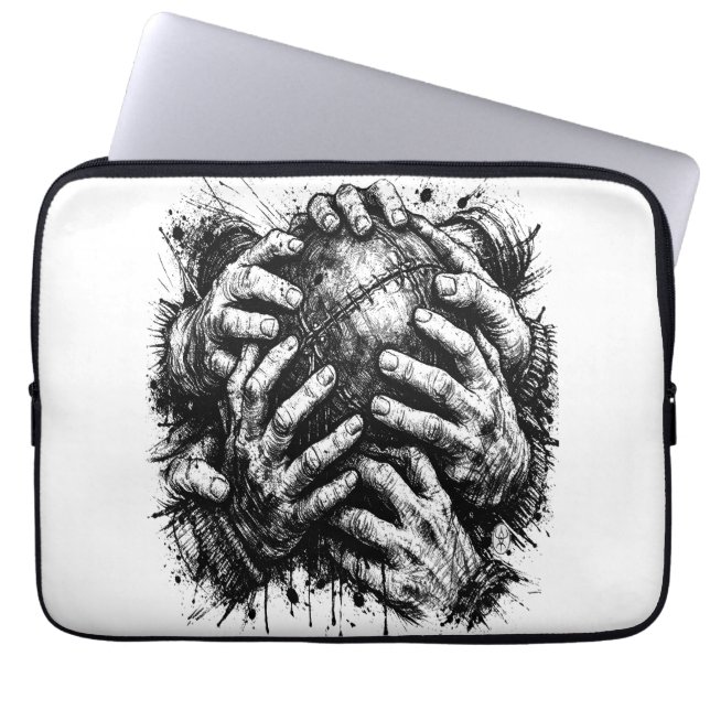 Capa Para Notebook Ilustração Orkney Dark Art Ink – Mãos que Agarram (Frente)