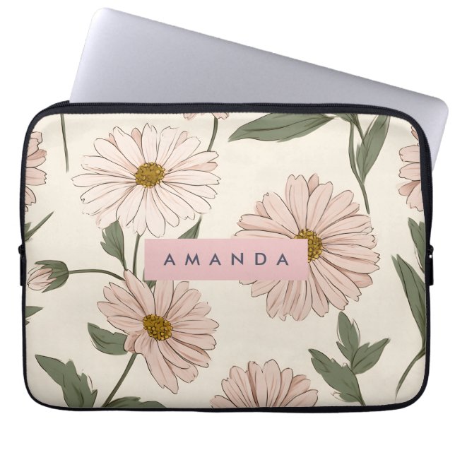 Capa Para Notebook Ilustração Personalizada de Margarida Rosa Delicad (Frente)