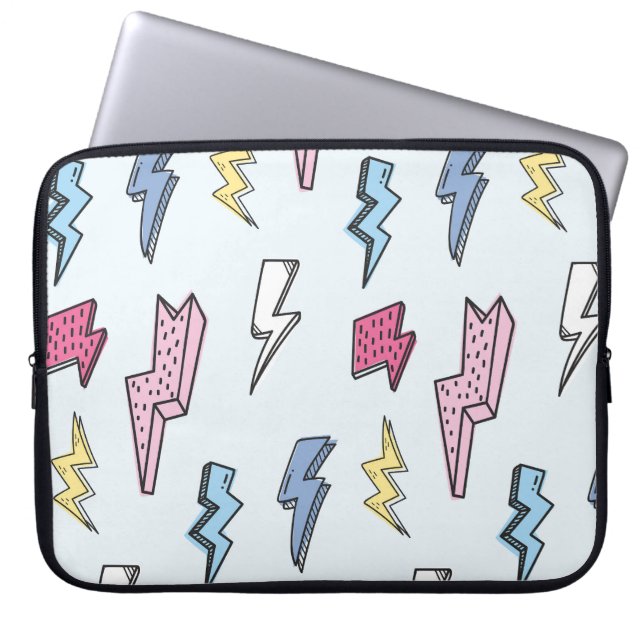 Capa Para Notebook Ilustração Vintage Thunder Seamless (Frente)