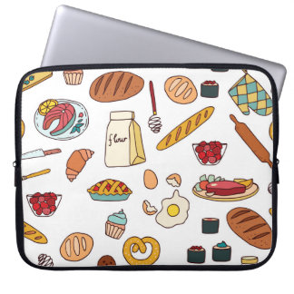 Capa Para Notebook Ilustrações de comida de safra: padrão sem falhas.