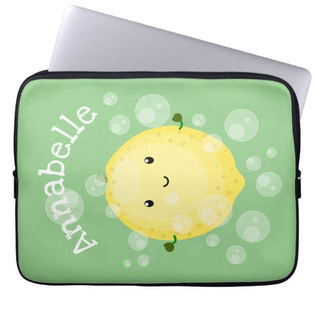 Capa Para Notebook Imagem das bolhas de fruta de limão-branco (Frente)