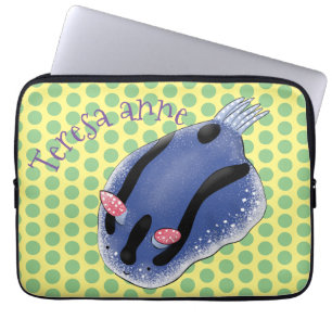 Capa Para Notebook Imagem de desenho animado azul-nudibranch bonito