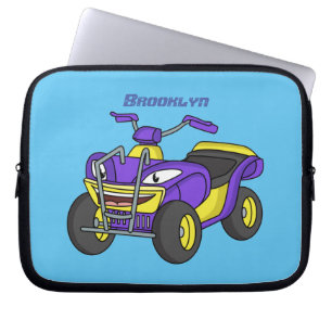 Capa Para Notebook Imagem de desenho animado de bicicleta Quad Roxo