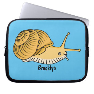 Capa Para Notebook Imagem de desenho animado de caracol amarelo-bonit