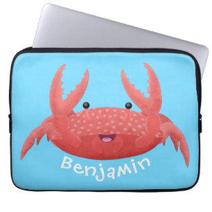 Capa Para Notebook Imagem de desenho animado de caranguejo vermelho-b