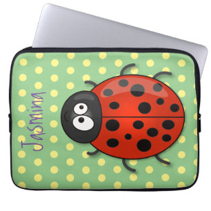 Capa Para Notebook Imagem de desenho animado de joaninha vermelha, fe