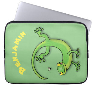 Capa Para Notebook Imagem de desenho animado de lagarto verde-escanca