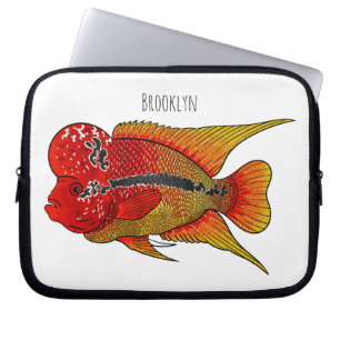 Capa Para Notebook Imagem de desenho animado de peixes-cichlid-Flor