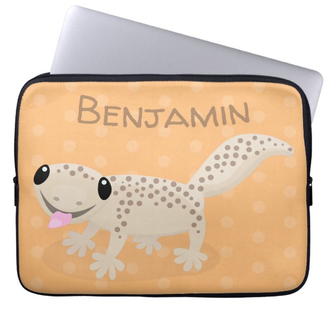 Capa Para Notebook Imagem de desenho animado de uma lagartixa pintada (Frente)