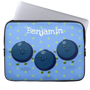 Capa Para Notebook Imagem de desenhos animados roxos de mirtilos bran