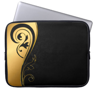 Capa Para Notebook Imagem de fundo com quadro dourado floral