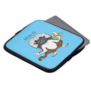Capa Para Notebook Imagem do desenho do macaco Cotton Top Tamarin