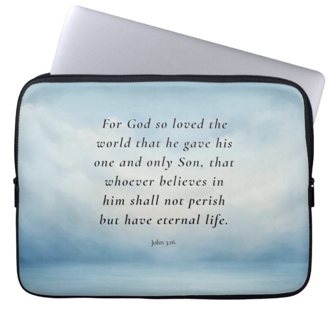 Capa Para Notebook Imagem do versículo bíblico João 3:16 (Frente)